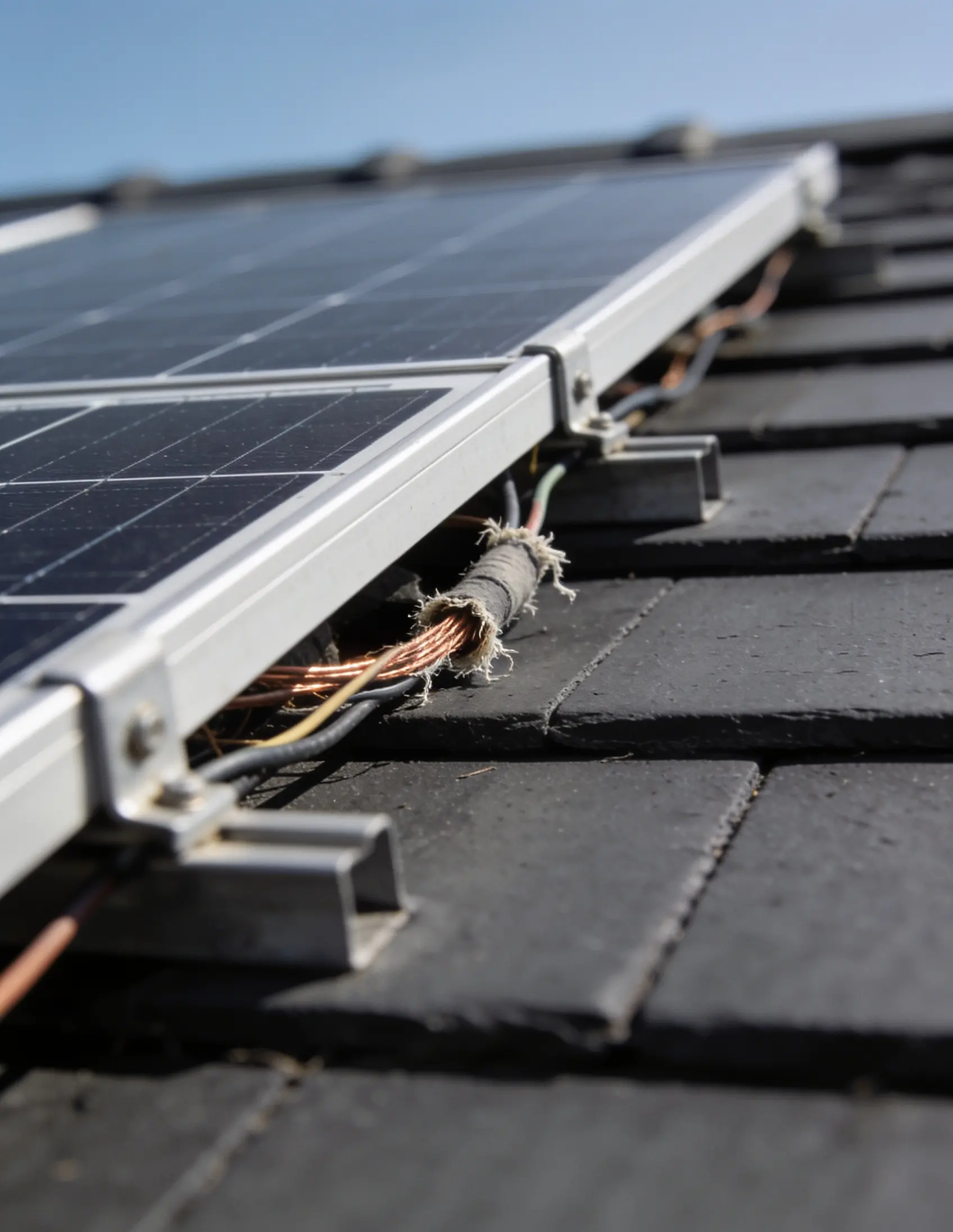 Reparatur eines Solarmoduls auf dem Dach